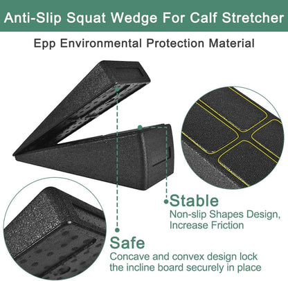 Slant Board Squat Wedge for Calf Stretching，3 Pcs 12" x 6.3" Foot Stretcher Balance Board for Plantar Fasciitis, Adjustable Foam Slant Board Wedge Great for Exercises