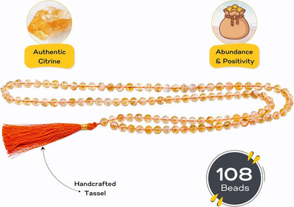Amazing Gemstone 108 Beads Handmade Mala (Knotted, Rudraksha) - Colors B