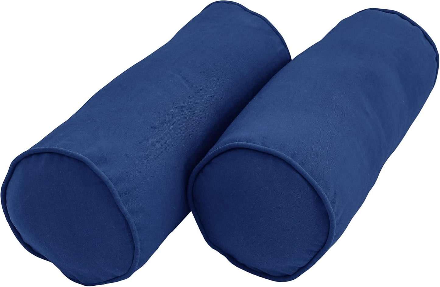 Blazing Needles Double-Corded Solid Twill Bolster Pillows with Inserts (Set of 2), 20" x 8", Burgundy