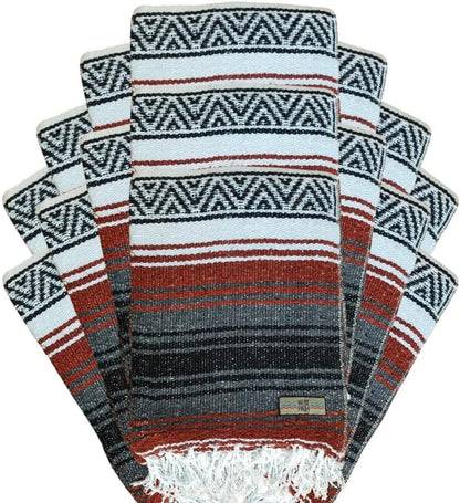 Open Road Goods Bulk Falsa Blankets - Handwoven Authentic Mexican Falsa - Great for Weddings, Yoga, Beach, Picnics, or Mexican Throw! (Tan, 7 Pack)