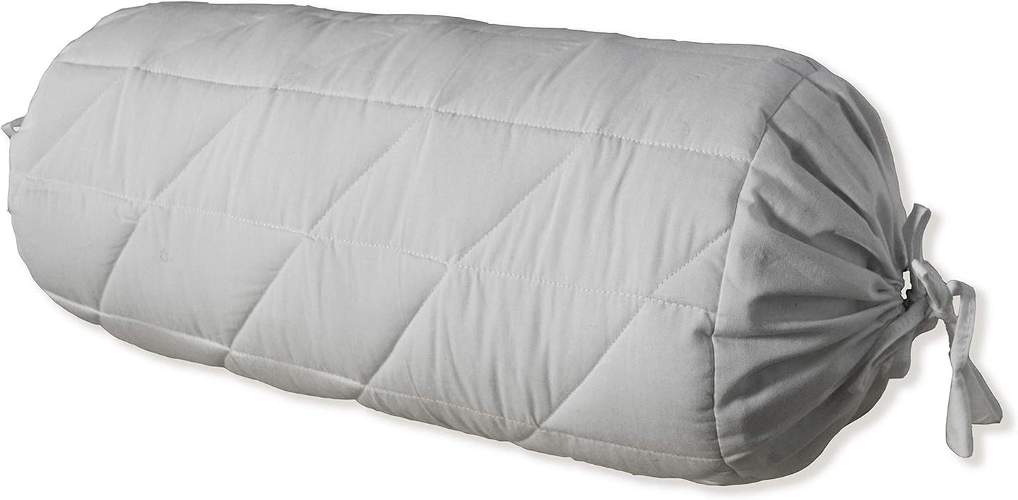 Saffron Quilted Bolster Pillow Cover (Brown, 8" Diameter x24 Long (20 cm x 60 cm))