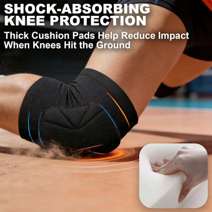 Volleyball Knee Pads, Skating Men & Women Kneepads for Dance, Yoga, Basketball, Softball, Football, Soccer - Anti-Slip Work Knee Sleeves with Thick Foam Pad for Wrestling, Cleaning, Running for Adult, Black M