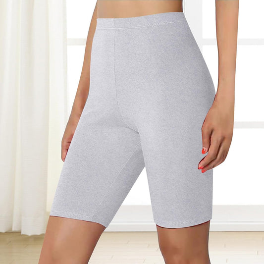 SHAOBGE Women's High Waist Lounge Yoga Shorts, 8" Biker Gym Shorts for Women, Comfy Elastic Solid Color Yoga Pants for Ladies