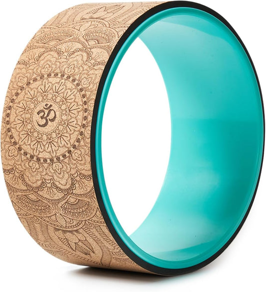 Yoga Wheel for Stretching & Flexibility to Help Back Aches & Tension, Deep Tissue Muscle Massage. Back Roller Wheel with Extra Cushion, Wider & Thickest Foam, Stretches and Strengthens Core Muscles
