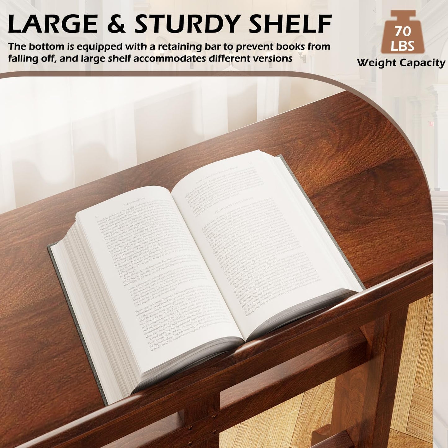 AECOJOY Prayer Kneeler Bench with Soft Cushion & Storage Shelf, Comfortable Wooden Kneeling Meditation Seiza Prayer Stool for Praying at Home or Church
