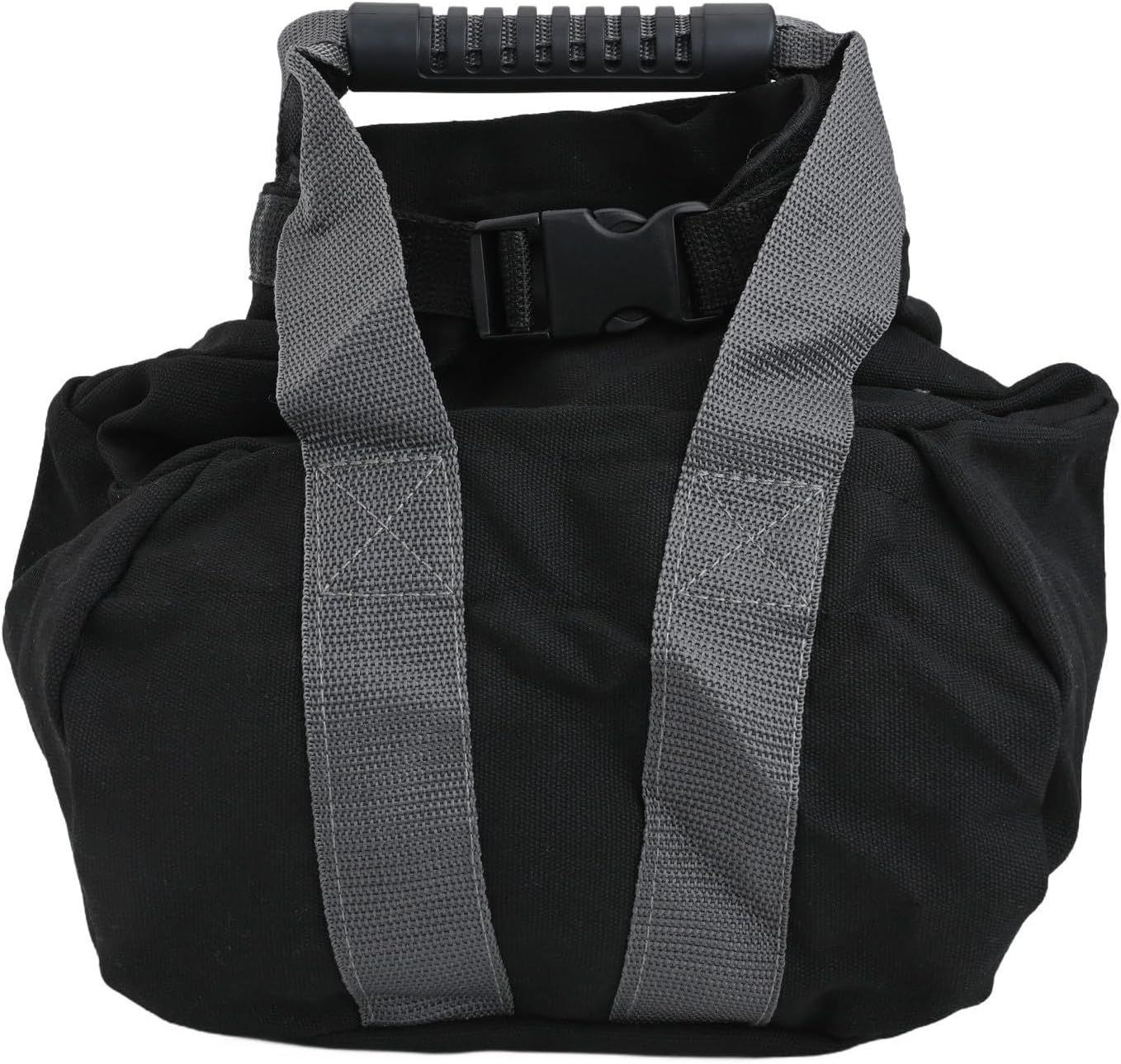 Adjustable Canvas Kettlebell Sandbag with Comfortable Ergonomic Handle for Strength Training, Home Workout, Yoga Exercise, Weight Adjustable 0-35 lbs, Empty Black Bag, 10x9.8x6.7 in