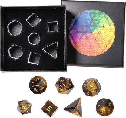 mookaitedecor 7 PCS Blue Howlite Turquoise Crystal Polyhedral DND Dice Set, Polished Tumbled Stones Dices for RPG MTG Table Games Home Decoration