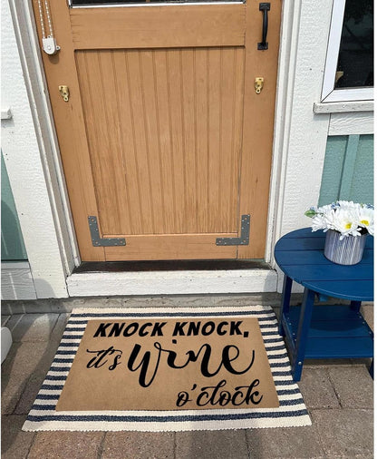 MELODADDY Funny Welcome Doormat Front Door Decor Rugs with Rubber Back 30"(L) x 18"(W) Personalized Matt Outside Entrance (Leave Your Worries At the Door Yoga Meditation Namaste)