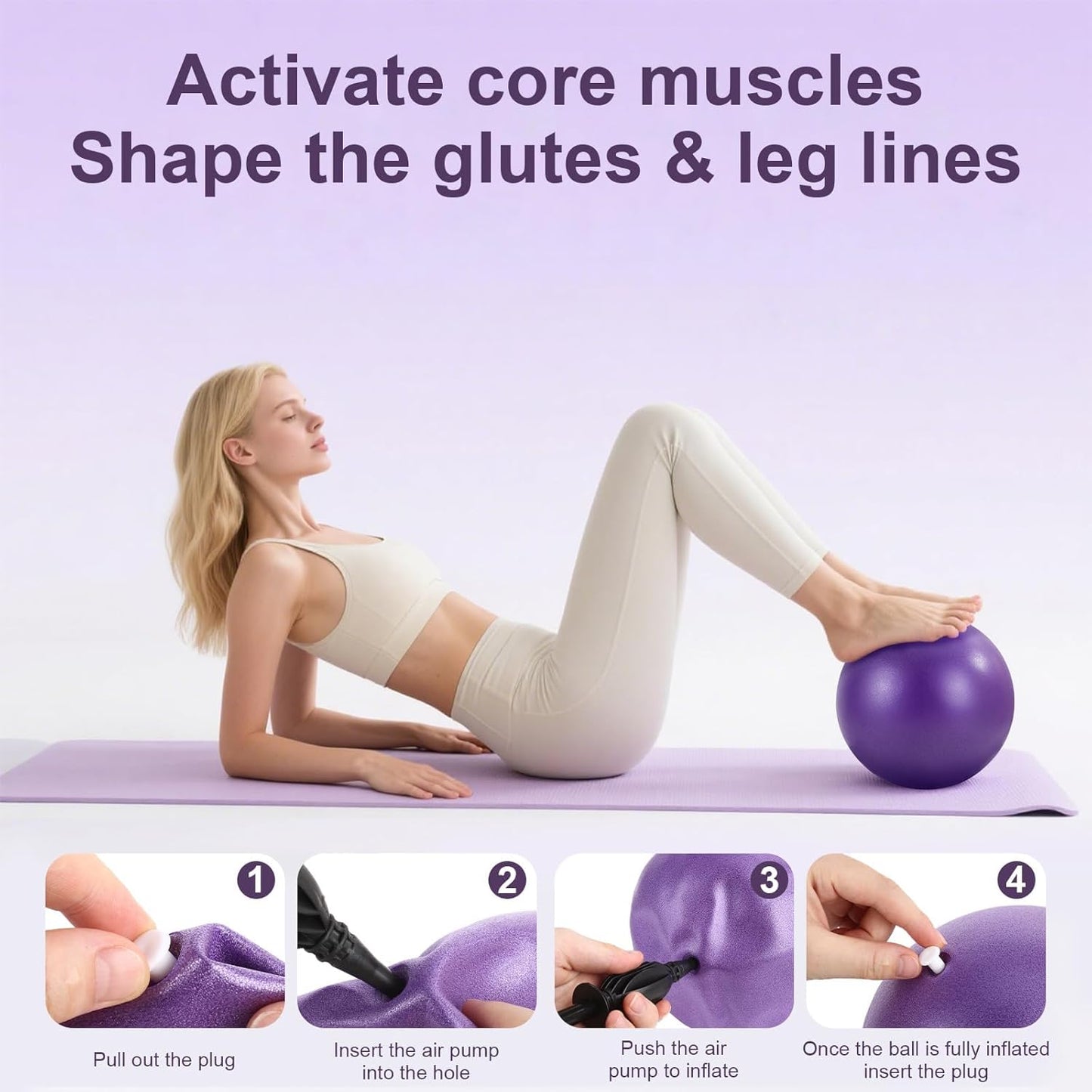 Pilates Kit, Home Pilates Equipment Set with Pilates Ring, Pilates Ball and 5 Resistance Bands, Core Strength Training Workout Kit for Flexibility & Muscle Toning