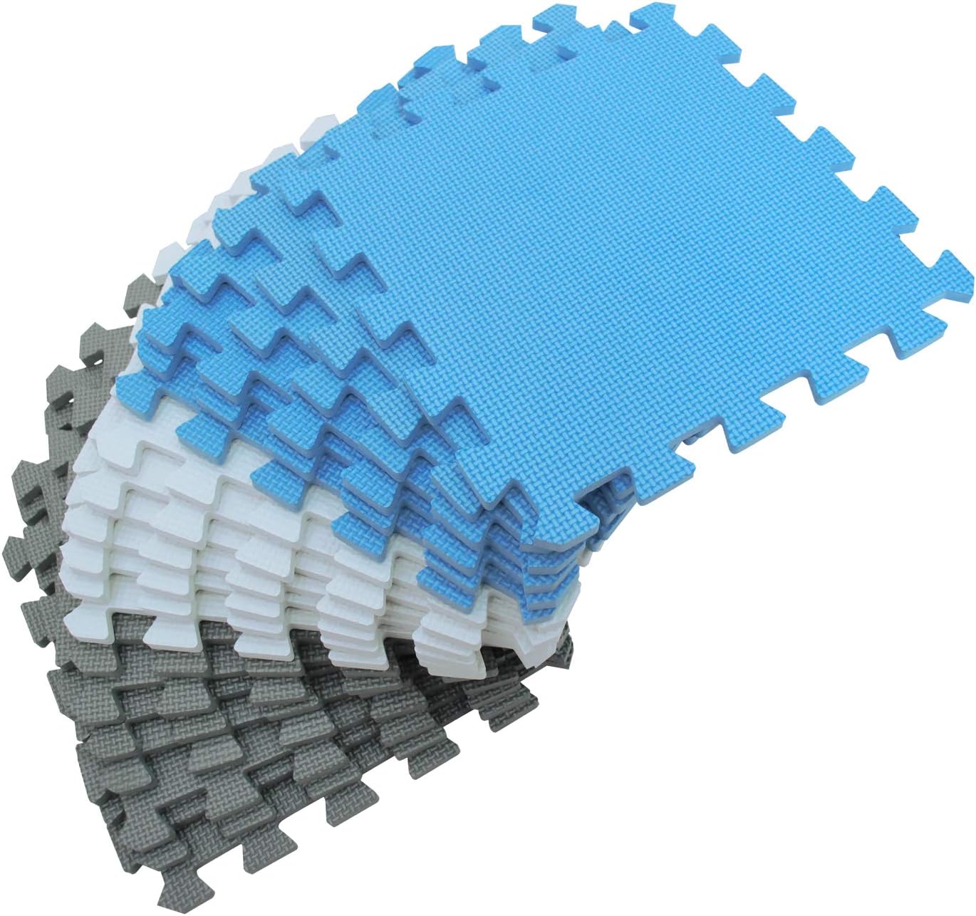 meiqicool Foam Play Mat Thick Soft EVA Interlocking Foam Floor Mats Children Yoga Exercise Multi Jigsaw Puzzle Blocking Board Kids Playmats Play Grey 18 Piece L