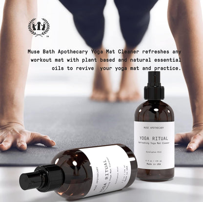Muse Apothecary Yoga Ritual - Aromatic and Refreshing Yoga Mat Cleaner, 8 oz, Infused with Essential Oils - Eucalyptus Mint