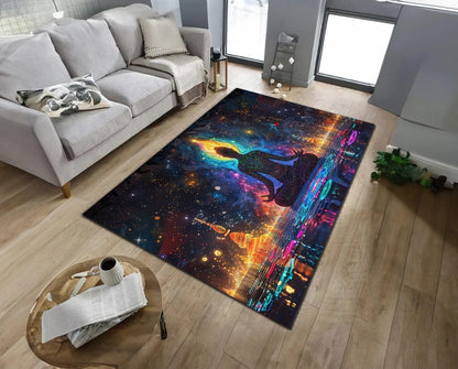 Chakra Round Area Rug, Non-Slip Meditation & Yoga Carpet for Living Room, Meditation Round Area Rugs, Modern Circular Bedroom Rug 57