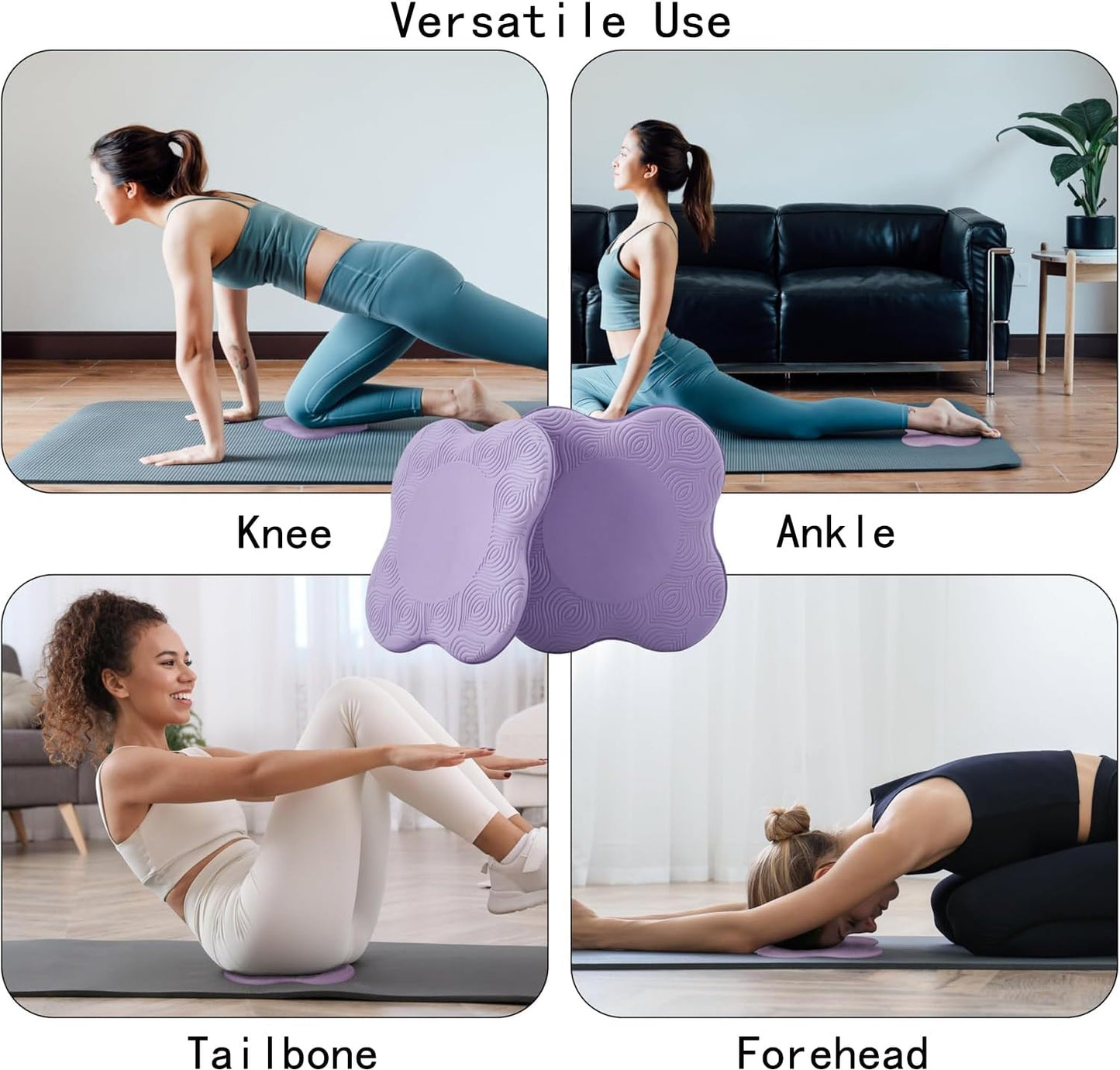 Yoga Knee Support Pad for Women Pilates Kneeling Cushion | Elbows Wrist Hands Head Foam Extra Thick Men Exercise Knees Pads Set of 6 Pieces