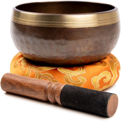 Tibetan Singing Bowl Set Brass - Master Healing Grade - Authentic Handcrafted Sound Bowl by Himalayan Bazaar