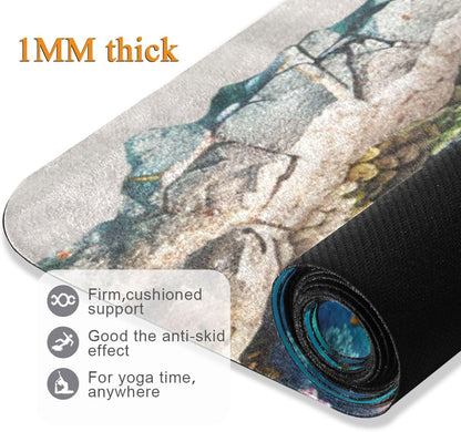 3d Wall Art Underwater Tropical Fish yoga mats in bulk for fitness printed natural rubber non slip with bags tapete para ejercicio 71x26 inches 1MM