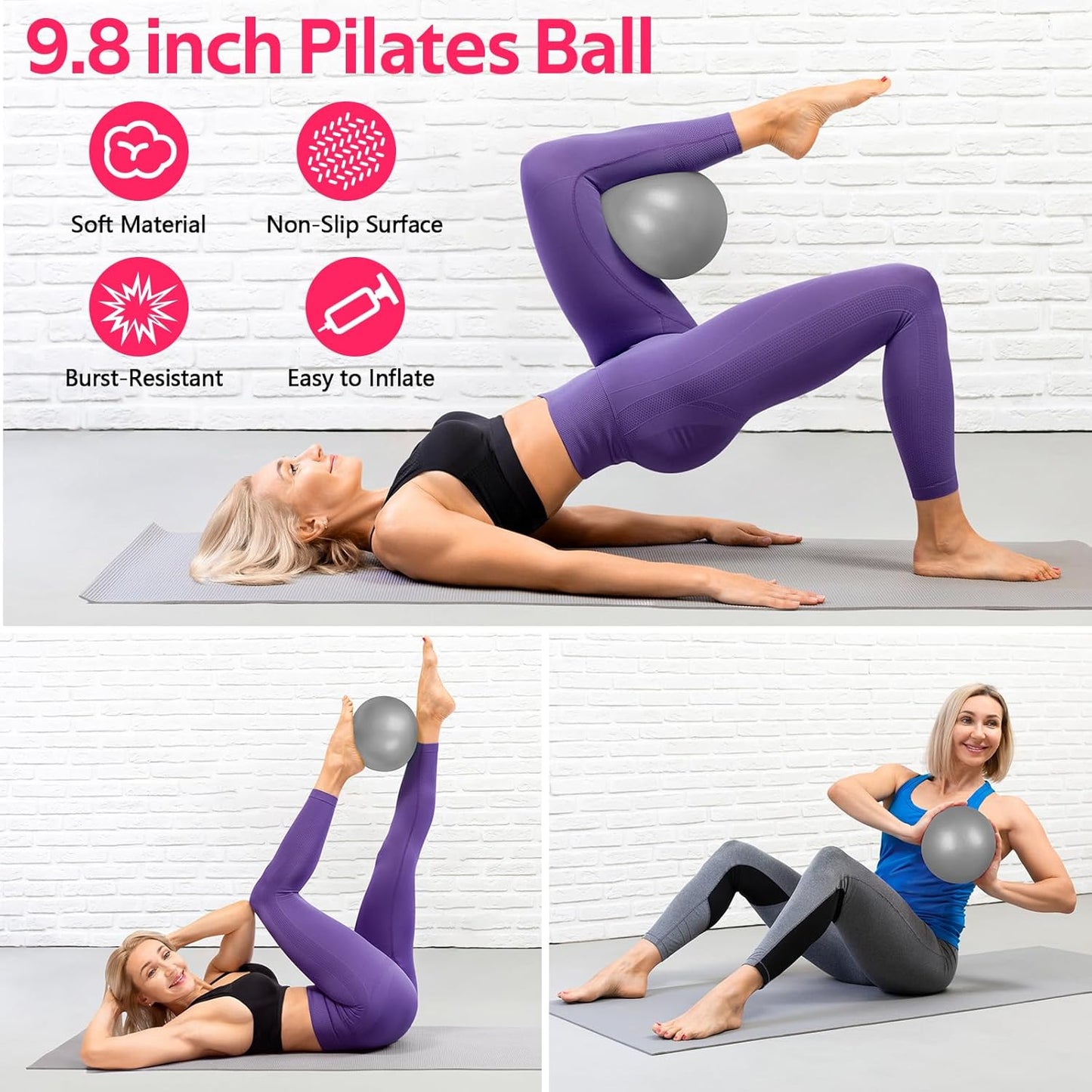 WALITO Home Pilates Kit for Women,Pilates Ring Set with Magic Circle,Resistance Bands,Figure 8 Workout Bands,Mini Ball, Compact Toning Fitness Essentials Starter Set Accessories Gift