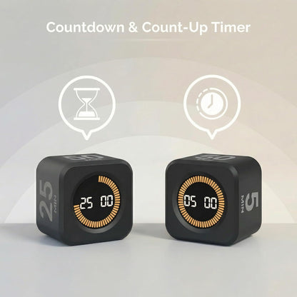 KADAMS Pomodoro Cube Timer Productivity Visual Timer - 5/10/25/50 Min Rotating Countdown (1, Green)