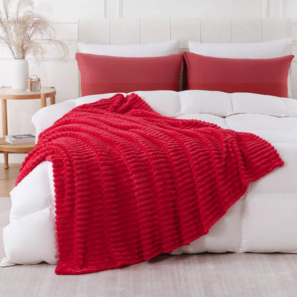 Khaki Throw Blanket for Couch Sofa 50x60 inches Striped Fleece Blankets Room Home Decor Lightweight Plush Soft Cozy Gifts for Women Mom Girls