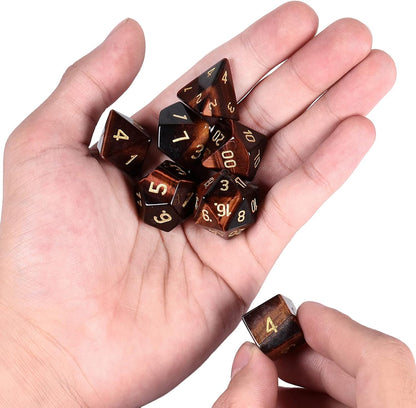 mookaitedecor 7 PCS Blue Howlite Turquoise Crystal Polyhedral DND Dice Set, Polished Tumbled Stones Dices for RPG MTG Table Games Home Decoration
