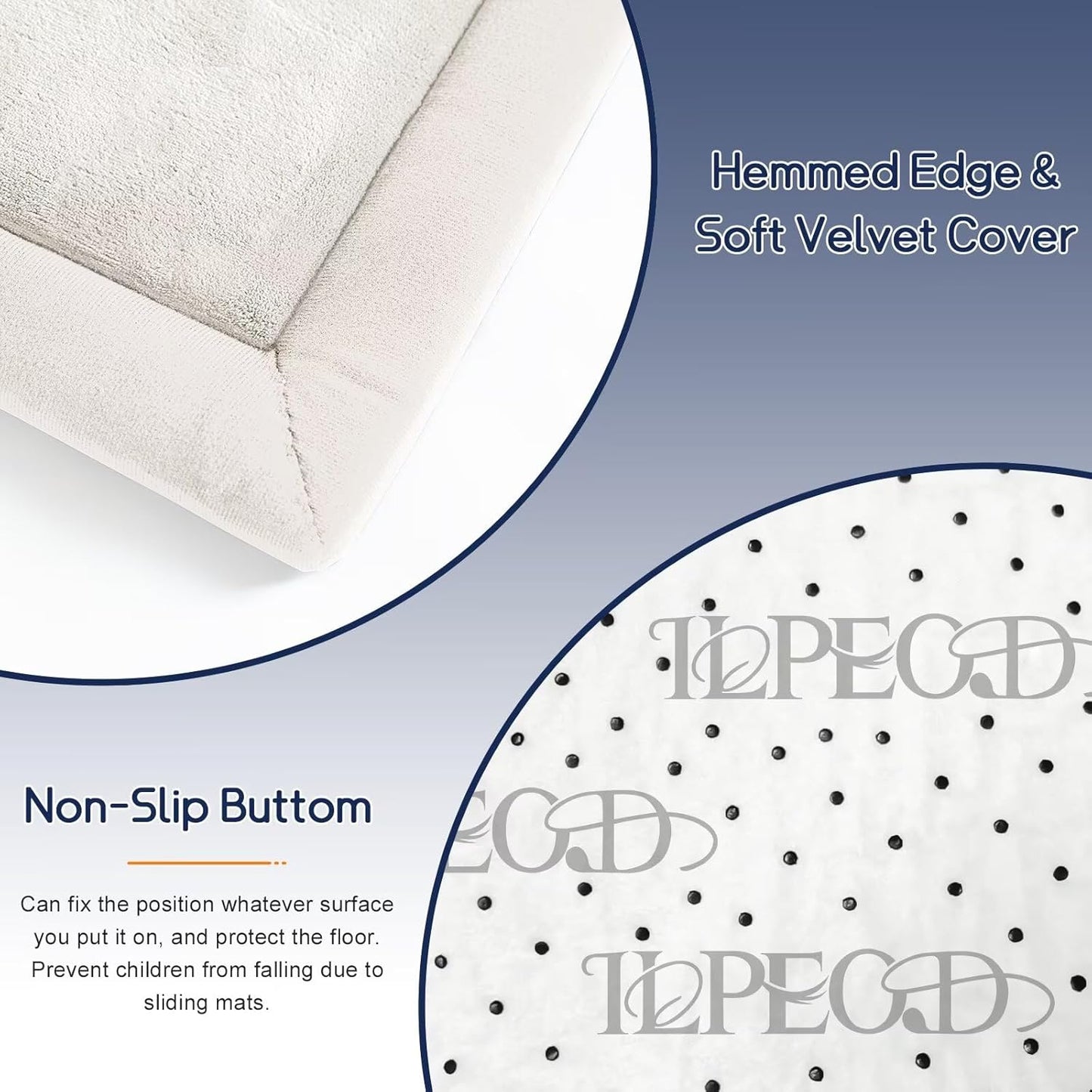 Baby Play Mat for Floor Nursery Rug Muscle Mat Area Rug Playroom Rug 79"x110" Playpen Mat Memory Foam 1.3" Thick Crawling Mat For Babies,Toddlers, Infants, Kids,Grey