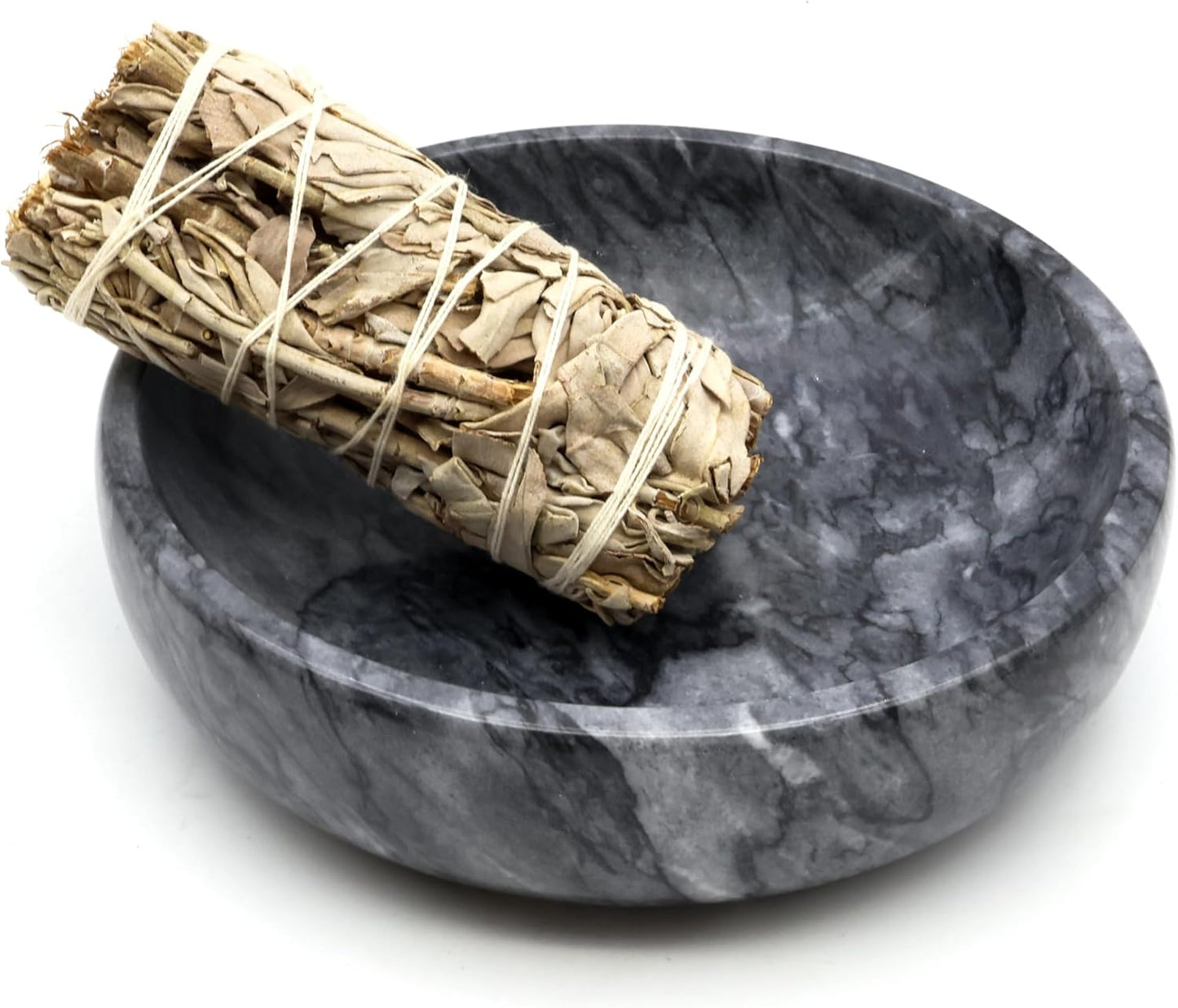 Vrupin Natural Marble Incense Burner, Handmade Incense Stick Incense Burner Reflux Burner, Ideal for use in Meditation, Incense Smokers and Decoration. (Black)