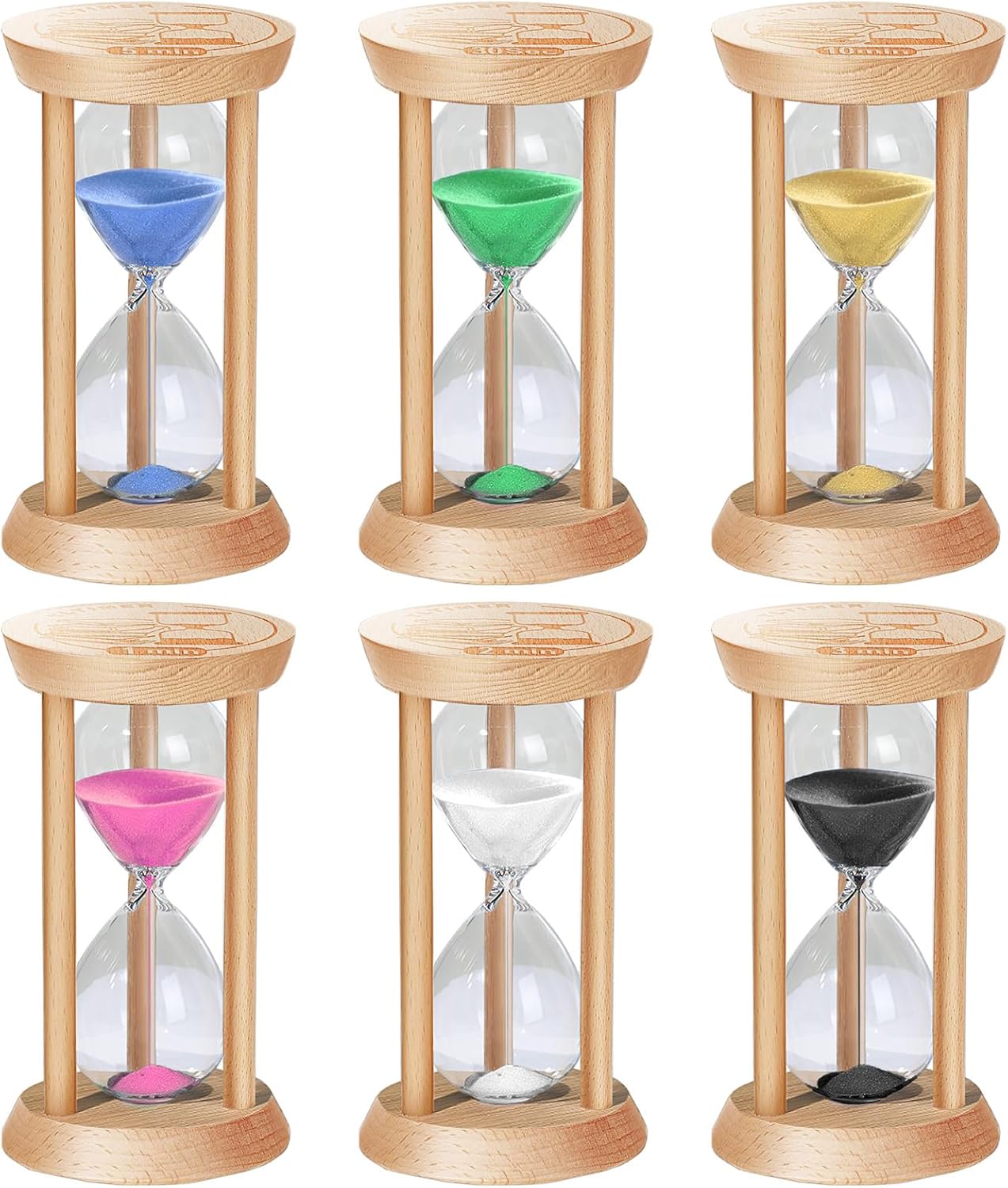 20 Minute Wooden Sand Timers,Large Bamboo Gold Sand Hourglass for Productivity, Meditation & Decor, 20 Min Reloj De Arena Sand Watch for Kitchen, Office, Game, Classroom, Yoga