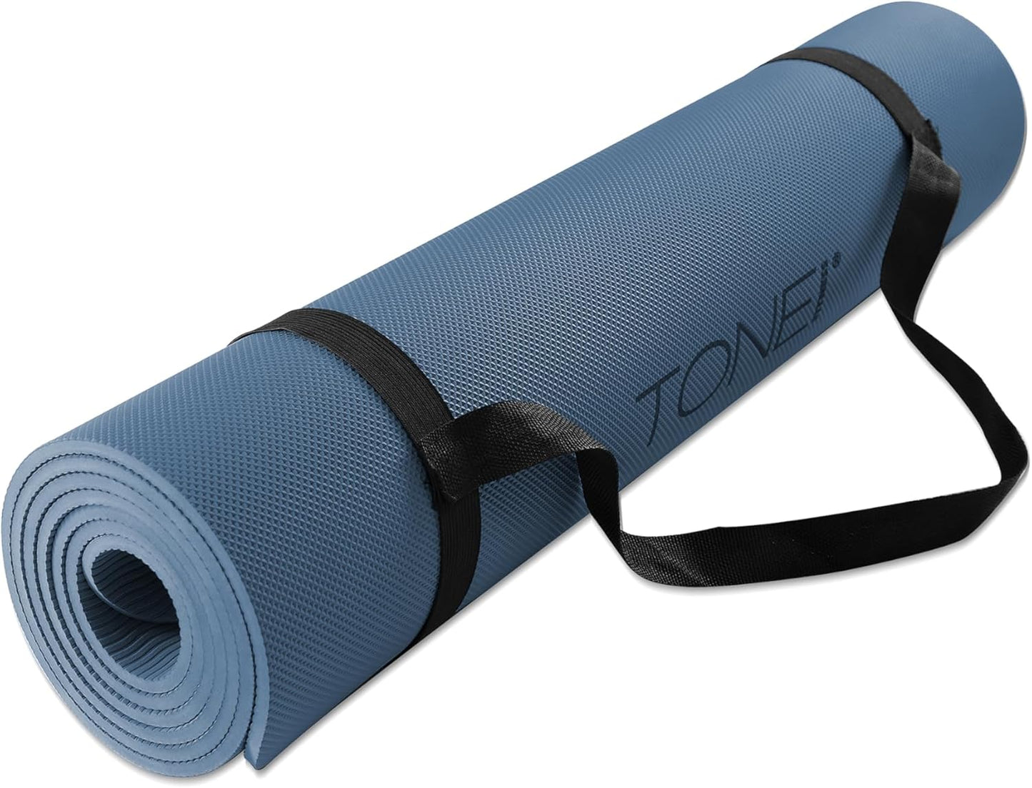 TONE Fitness Yoga Mat 1/4" Thick Non Slip Exercise & Pilates Mat for Home Workouts with Carrying Strap | Multiple Options