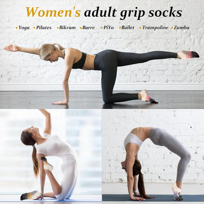 Pilates Socks with Grips for Women,Yoga Socks, Non-Slip Yoga Sock with Toe Separators, Pilates Non Slip Sock