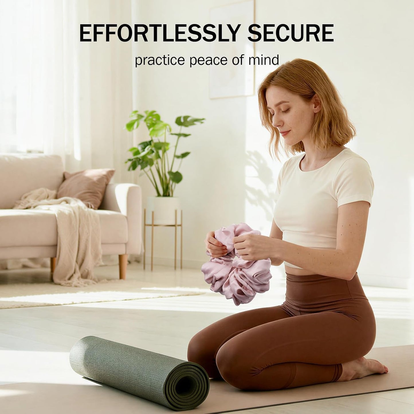 Slim Panda Yoga Mat Scrunchie,Style & Cute Mat Holder,Stretchable Velvet Fabric Fit All Standard Yoga Mats (mat not included)