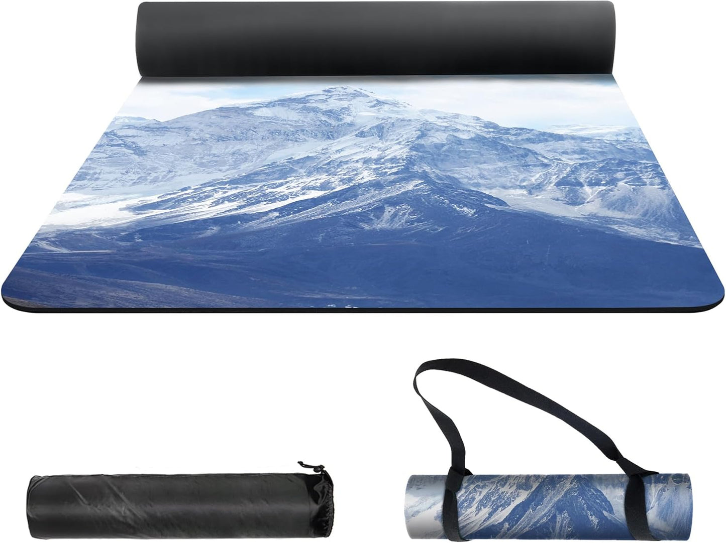 nuveti Yoga Mat Print Extra Thick TPE Non Slip Fitness Exercise Mat with Carrying Bag,72"x24" Extra Thick 6MM Exercise & Workout Mat for Yoga, Pilates Fitness and Floor Exercises - Colors B