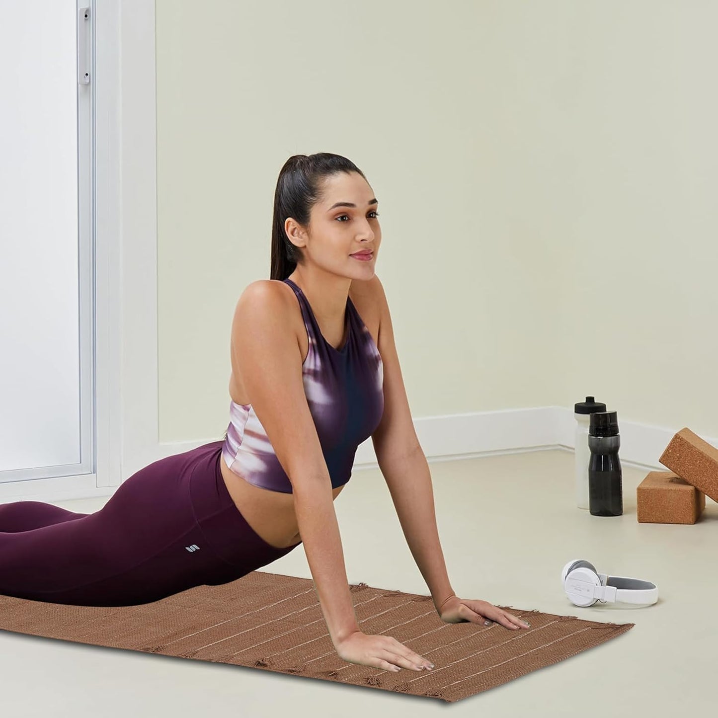 Indian Handmade 100% Organic Cotton Yoga Mat, Hand Woven Rug, Yoga Mat For Everyday Fitness at Home Comfortable Foldable Long Mat