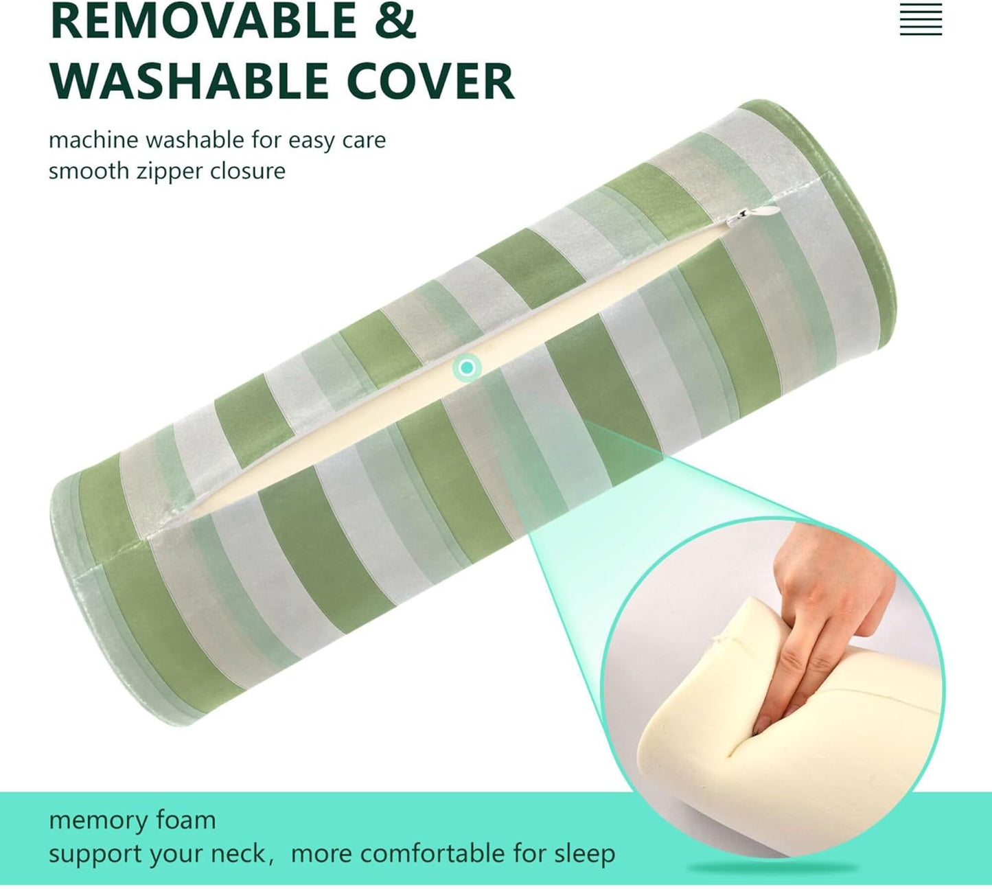 Yoga Bolster Pillow Round Neck Roll Pillow Bed Round Pillow for Baby Cylinder Decorative Pillow Bolster Pillow Covers with Zipper Gold Stripe