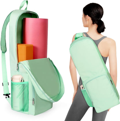 Yoga Mat Bag Carrier Side Mesh Zipper Pocket Exterior Wet Compartment Lightweight Waterproof Yoga Bag for Mat
