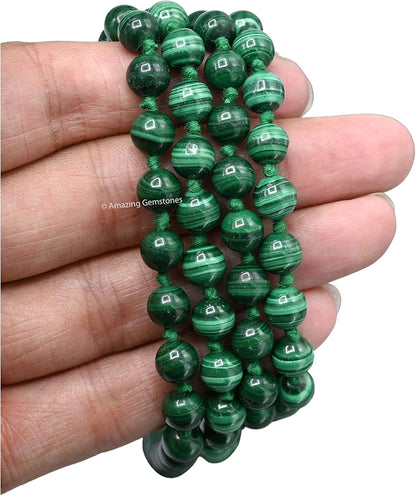 Amazing Gemstone 108 Beads Handmade Mala (Knotted, Rudraksha) - Colors A