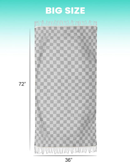 2 Packs Checkered Plaid Yoga Blanket Turkish Towel Extra Large Meditation Supplies Mat Cover Beach Blanket Women Birthday Gift for Mom Wife Sister Girlfriend Mother Adult Friend Husband Son Daughter