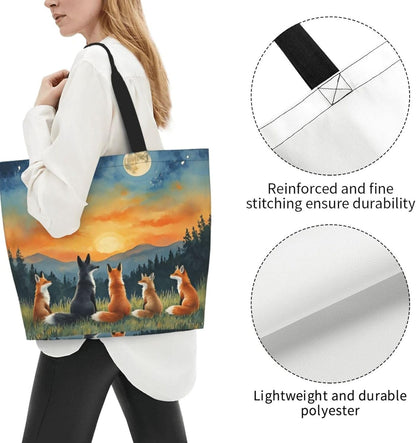 Tote Shoulder Bag Large Durable Reusable Eco-friendly Handbag Lightweight Stylish for Daily Use-19.7x15.7x5.9 Inch - Colors A