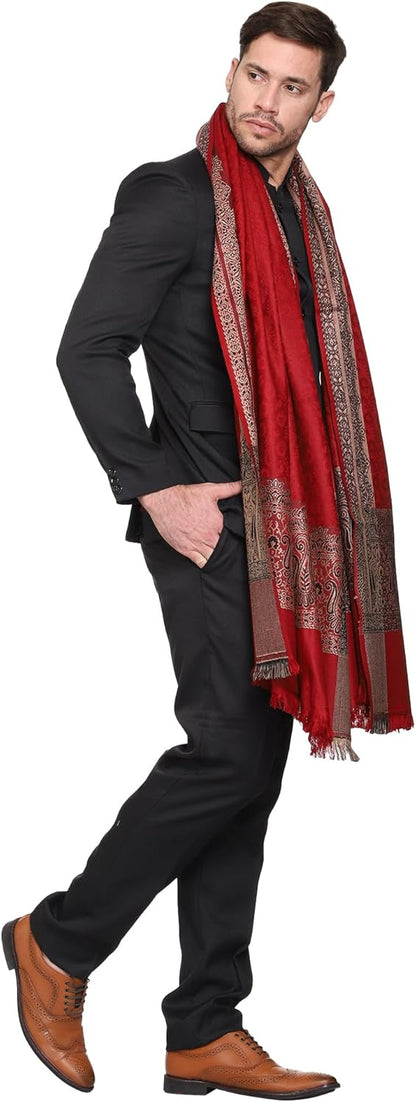 Weavers Villa Men's Woven Acro Wool Gents Shawls, Muffler, Stoles for Men