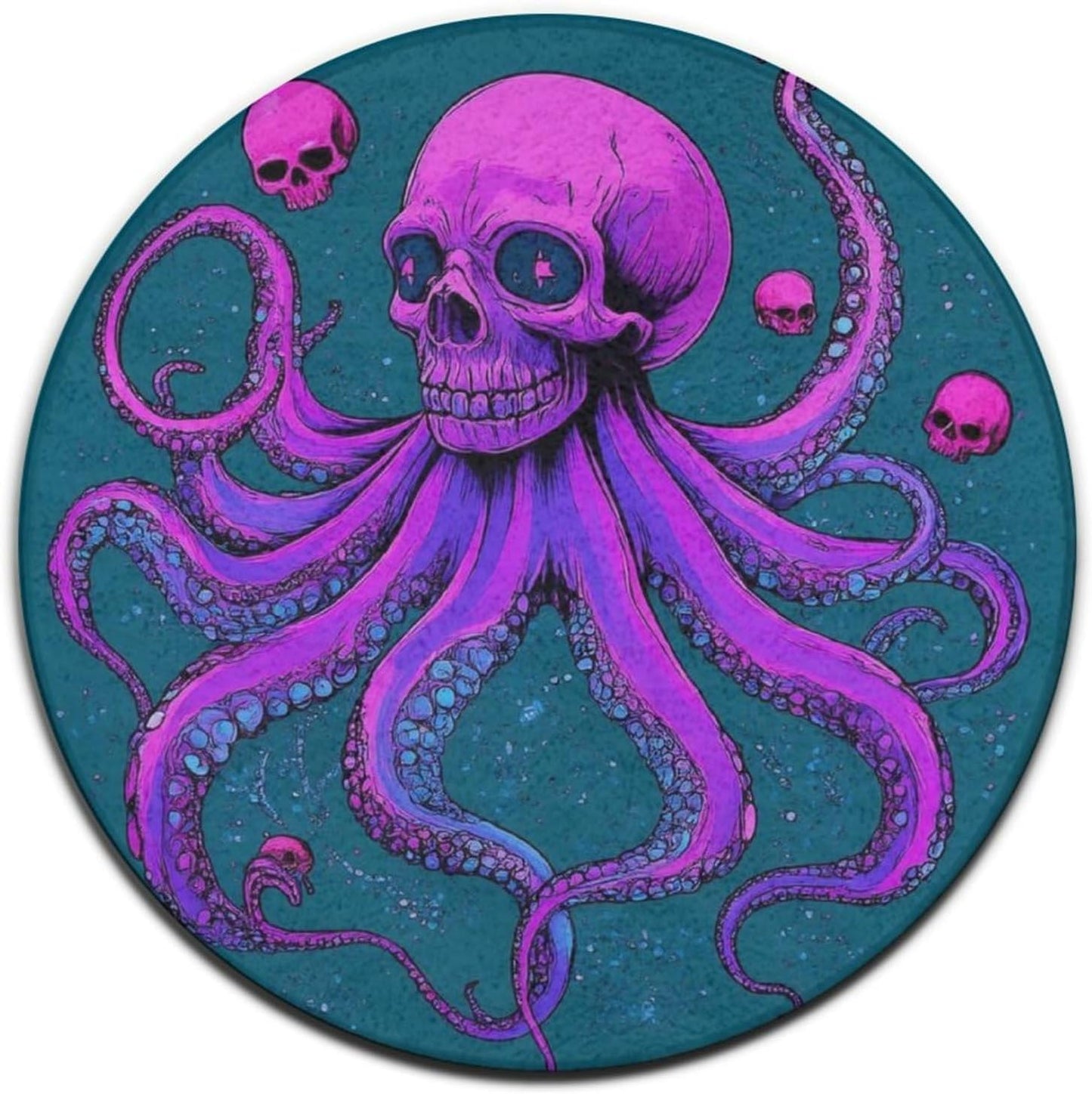 Home Decor Non Slip Kitchen Office Circle Rug, Machine Washable Modern Round Area Rug, Room Sofa Yoga Soft Round Carpet Purple Galaxy Trippy Space Astronaut Art, 36inch