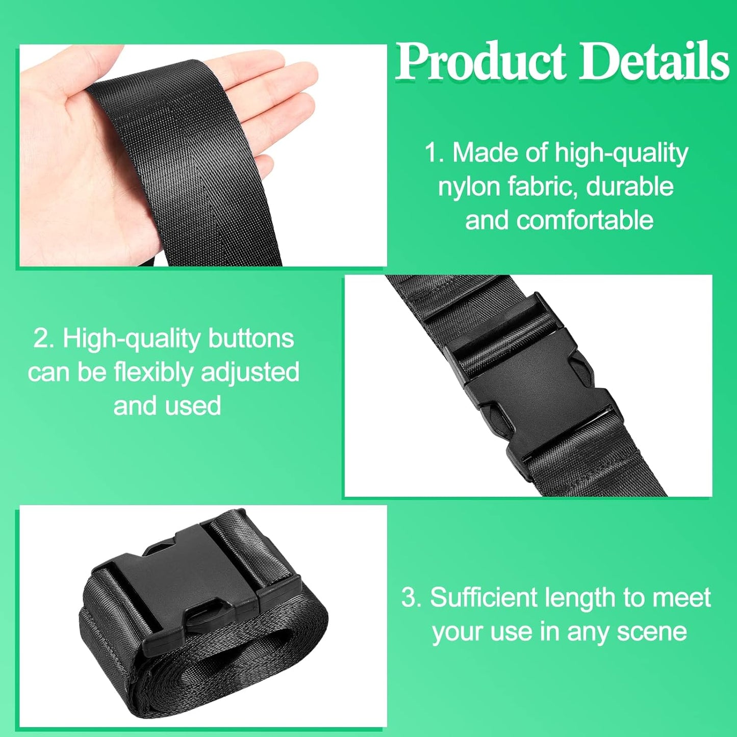 Extremity Mobilization Belt Manual Traction Mobility Strap Adjustable Fun Gait Belts for Stretching Yoga Leg Shoulder Exercise (Black)