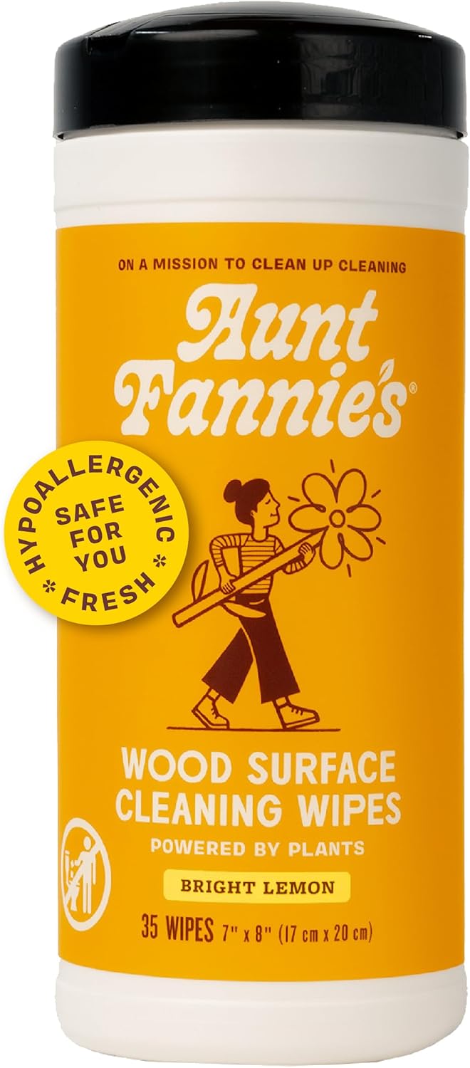 Aunt Fannie's Natural Cleaning Vinegar Wipes, Multipurpose Surface Cleaner, Eucalyptus Scent, 35 Count (Pack of 1)