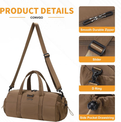 20L Gym Bag for Women, Medium Sport Duffel Bag with Yoga Mat Strap,Wet Pocket, Water-Resistant Adjustable Strap for Gym Yoga, Black