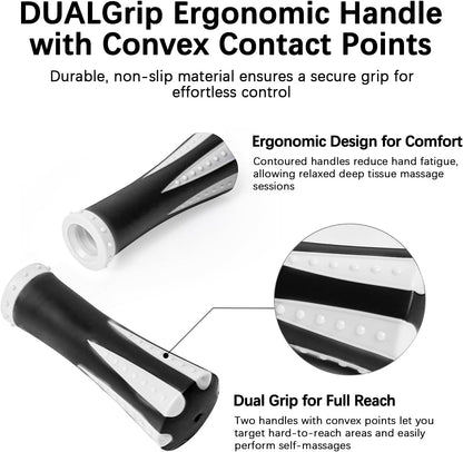 Muscle Roller Massage Roller Stick- Deep Tissue Fascia Blaster for Myofascial Pain Relief, Lymphatic Drainage & Body Sculpting, Handheld Physical Therapy & Recovery Tool (Gray black-18 inch)