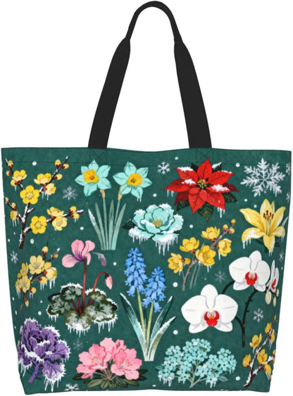 Tote Shoulder Bag Large Durable Reusable Eco-friendly Handbag Lightweight Stylish for Daily Use-19.7x15.7x5.9 Inch - Colors B