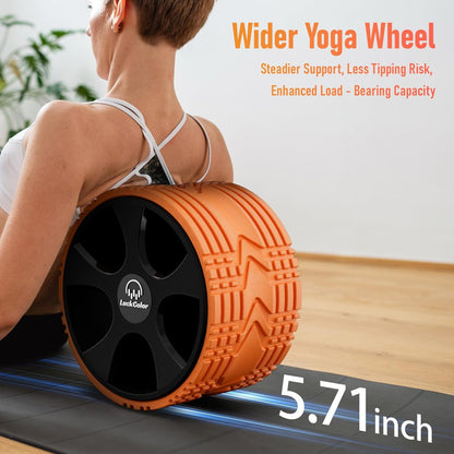 Back Roller, Back Wheel Targeted Back Pain Relief, Yoga Wheel Muscle Massage, Foam Roller for Trigger Point Therapy Physical, Stretching & Exercise, 880lbs Capacity, 10 Inch (Black+Acid Blue)