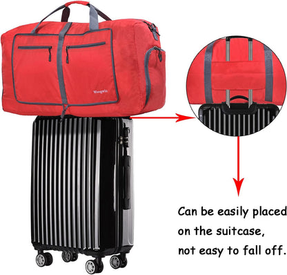 Woogwin Travel Duffel Bag Large Foldable Waterproof Overnight Bag for Beach Swim Bags Pool Sports Gym