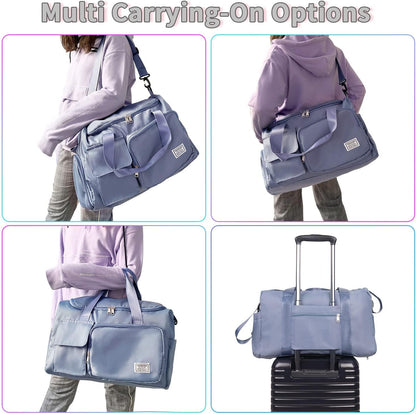 FIORETTO Women's Gym Duffle Bag with Shoes Compartment, 30L Capacity, Ideal for Travel, Gym, Sports, Duffel, Weekender