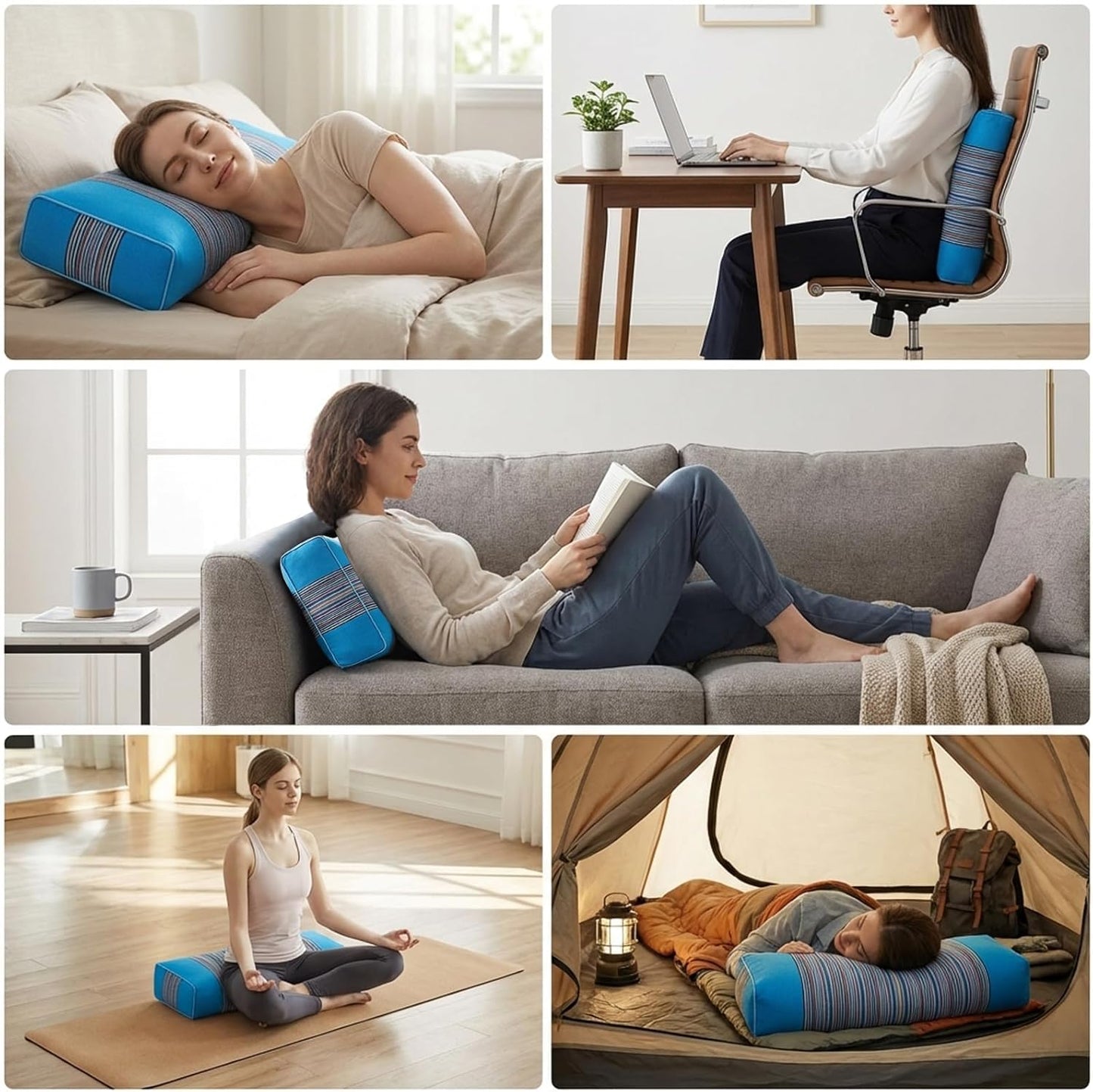 Adjustable Buckwheat Hull Pillow for Neck Pain Relief (21x8x4in) Natural Cooling Cervical Support Organic Pillow for Side & Back Sleepers with Night Sweats (Grey)