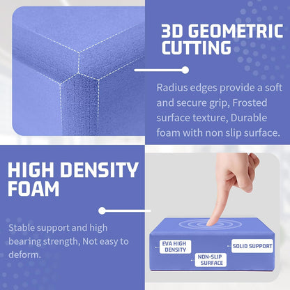 Yoga Blocks 2 Pack 3x6x9IN Foam Block Supportive Latex-Free with Rounded Edges, Non-Slip Exercise Blocks for Pilates, Meditation, Balance, Stretching and Deep Poses