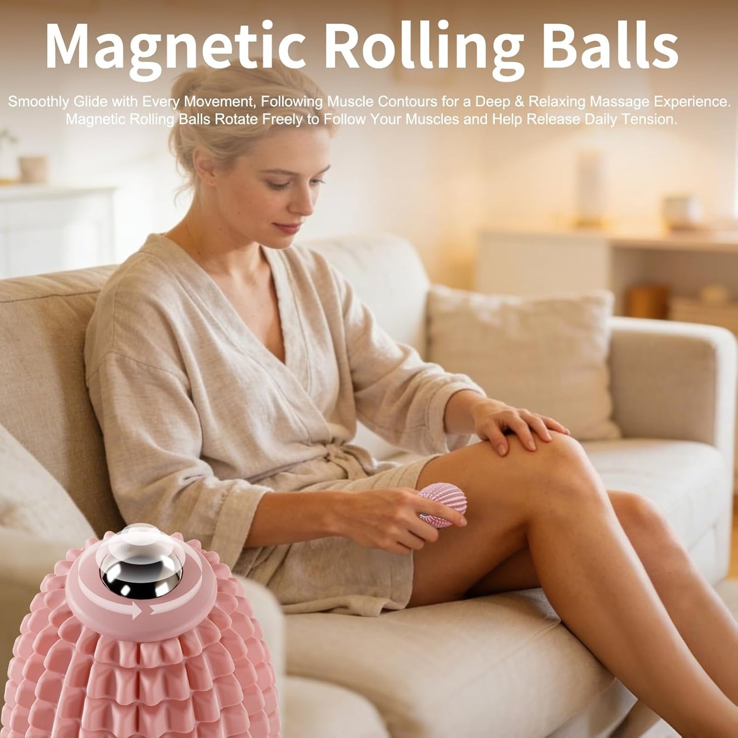 Vibrating Massage Ball for Plantar Fasciitis, Silicone Trigger Point, Myofascial Massage Ball, Deep Tissue Roller for Back, Neck, Foot, Muscle Recovery, Hip & Psoas Release Tool (Blue)