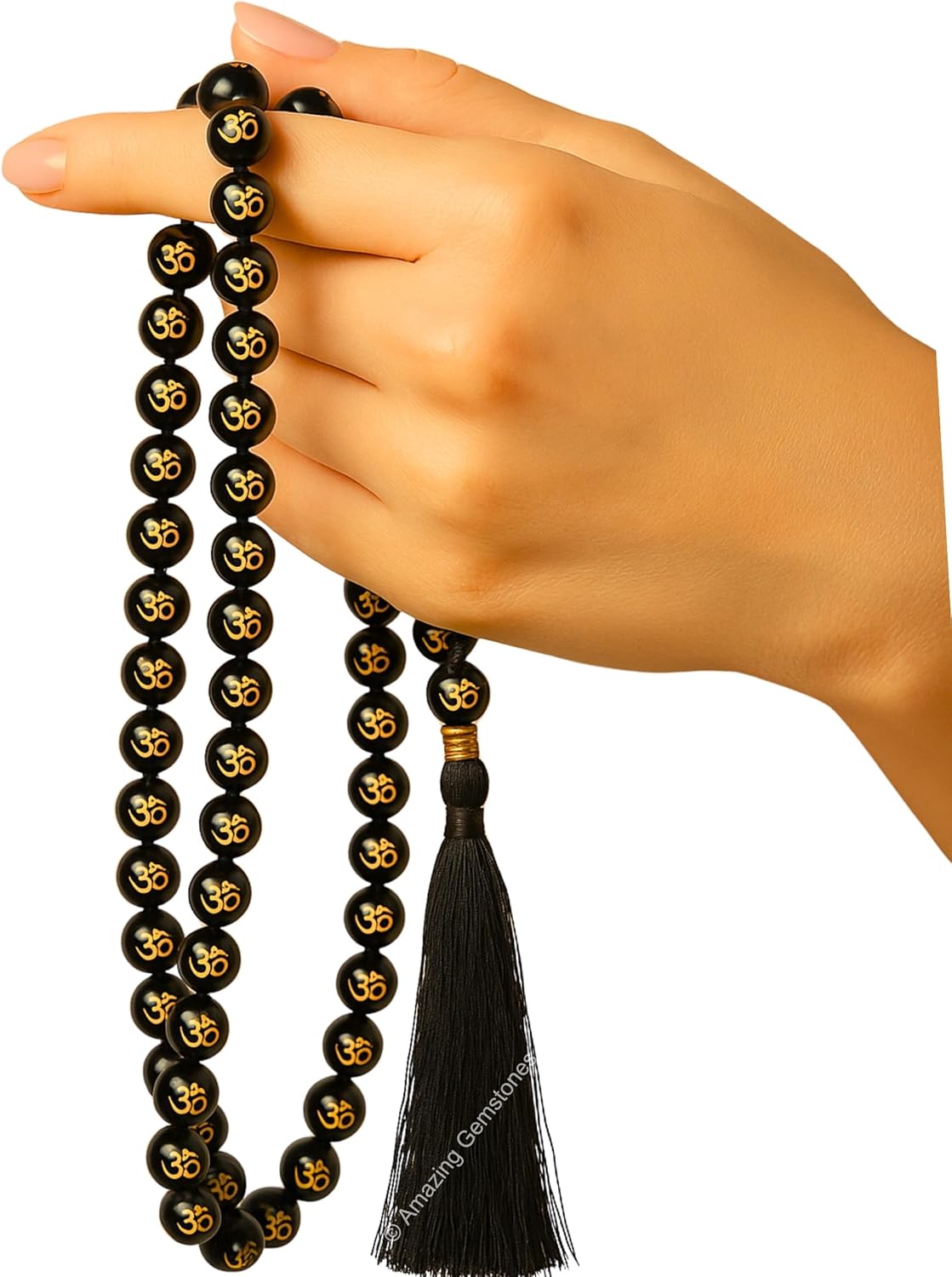Amazing Gemstone 108 Beads Handmade Mala (Knotted, Rudraksha) - Colors B